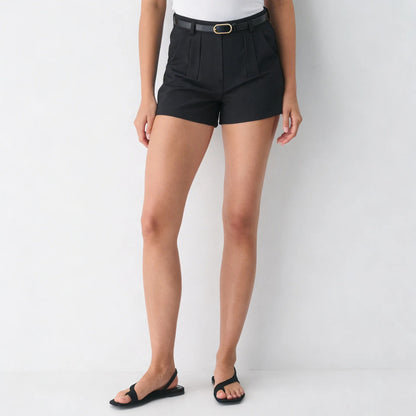 Short Alfaiataria Feminino Social Cinto Elegante Dia A Dia