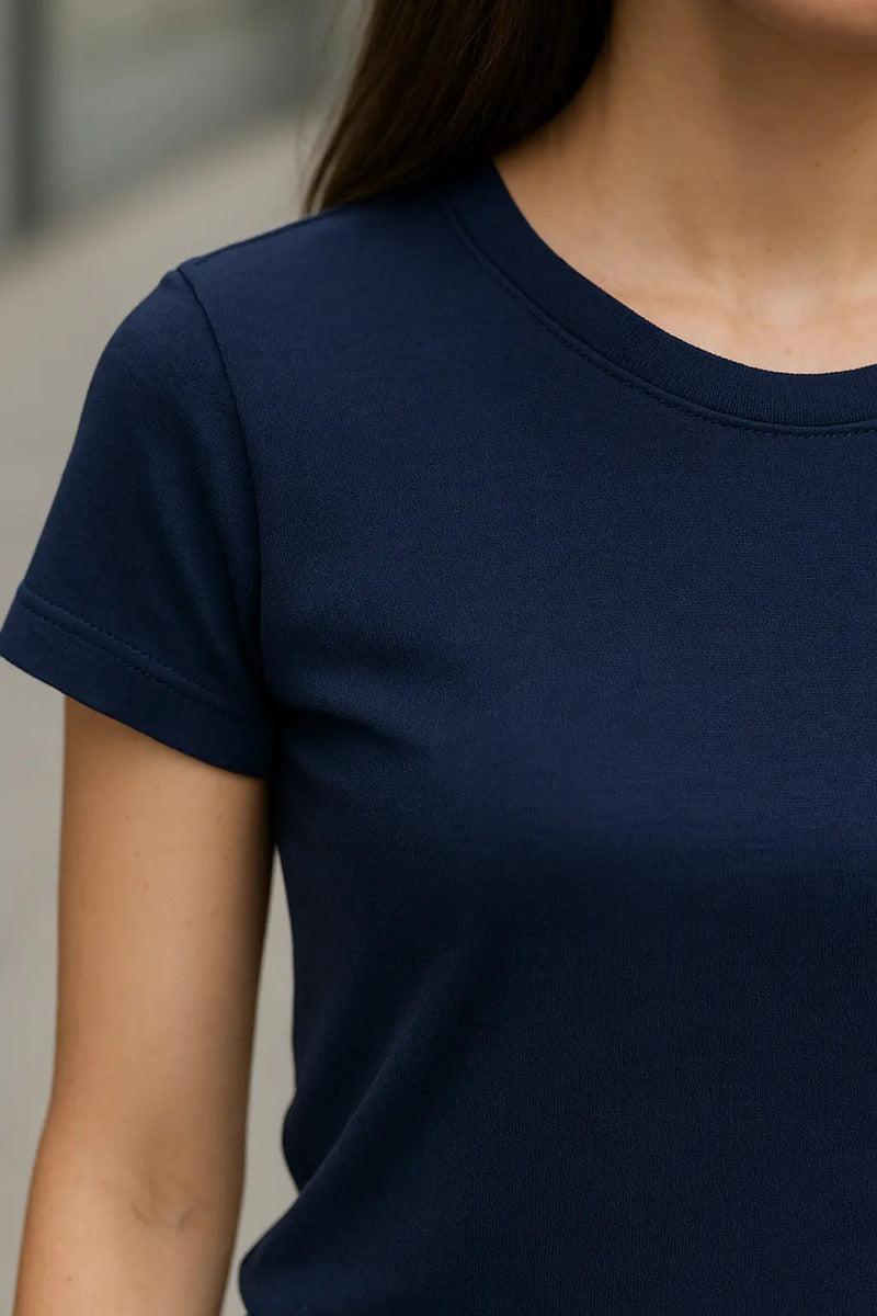 Camiseta Branca Feminina Baby Look Basica Algodao Lisa Cores