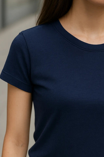 Camiseta Branca Feminina Baby Look Basica Algodao Lisa Cores