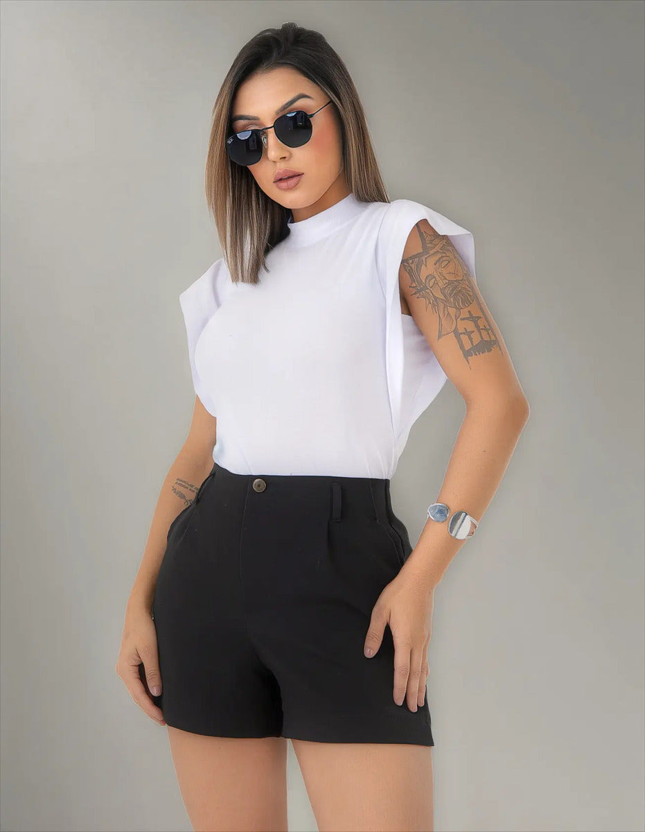 Blusa Feminina Social Manga Morcego Muscle Tee Luxo