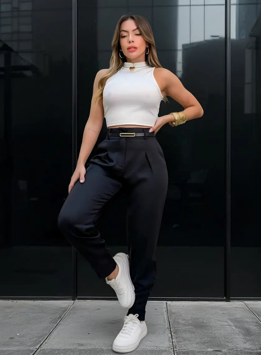 Calça Cenoura Sport Chic Premium Conforto Sofisticada Social