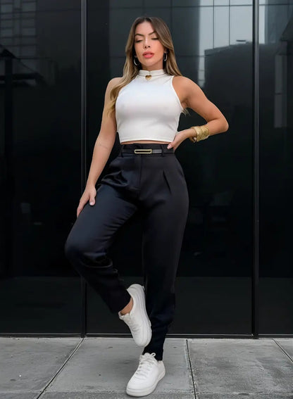 Calça Cenoura Sport Chic Premium Conforto Sofisticada Social
