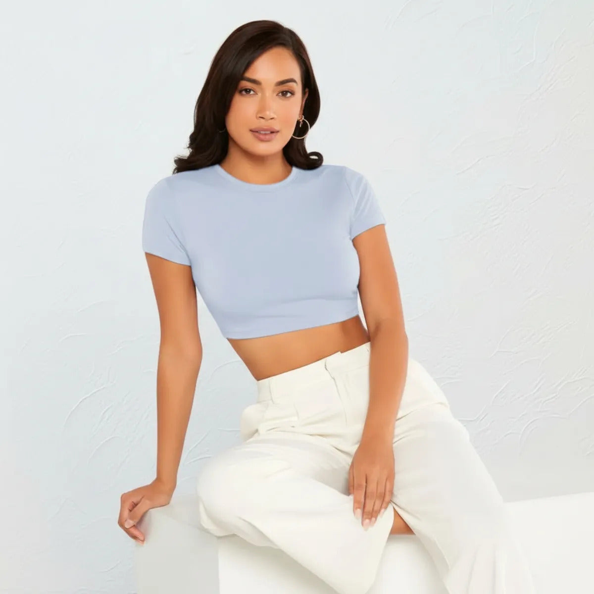Top Cropped Feminino Básico Blusinha Academia Manga Curta