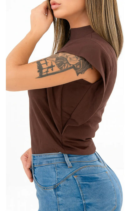 Blusa Feminina Social Manga Morcego Muscle Tee Luxo