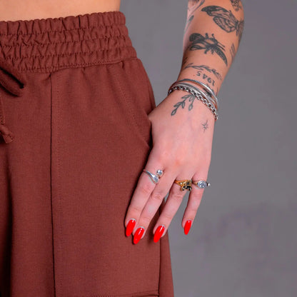 Calça Pantalona Feminina Moletinho Elegante Casual Cintura