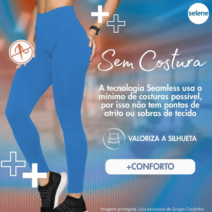 Calça Legging Zero Transparência Fitness Cintura Alta Selene