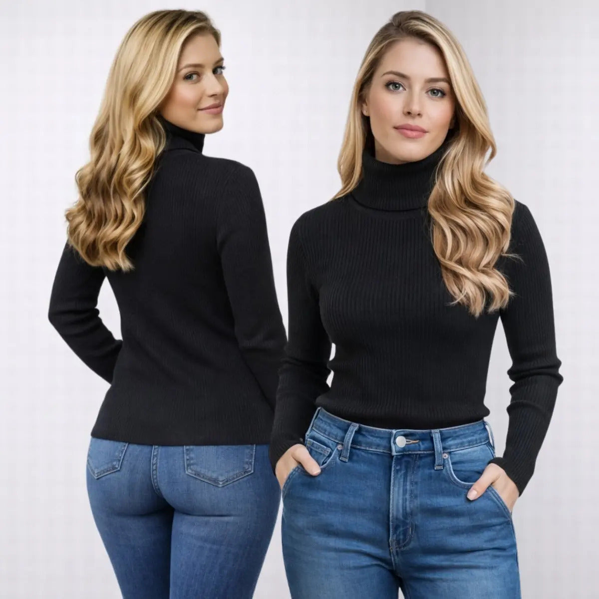Blusa Cacharrel Feminina Tricô Lã Blusinha Gola Alta Rolê