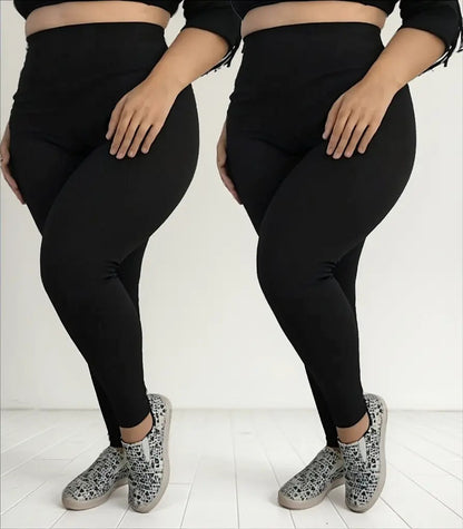 Kit 2 Calças Legging Plus Size Academia Costura Reforçada