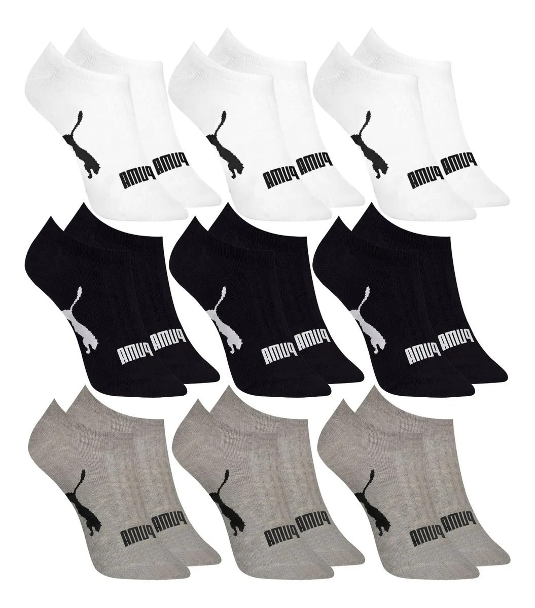 Kit 9 Pares Meias Invisível Puma Sapatilha Soquete Original