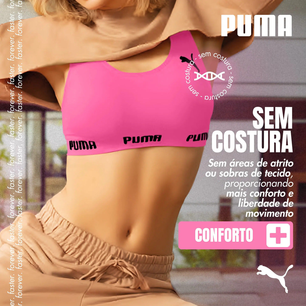 Top Puma Academia Fitness Original Nadador Alta Sustentação
