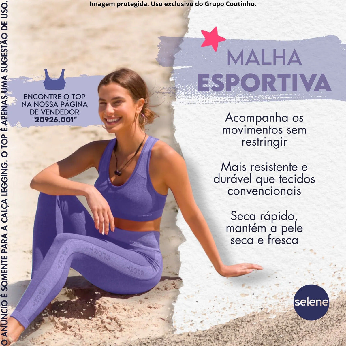 Calça Legging Fitness Academia Selene Levanta Bumbum