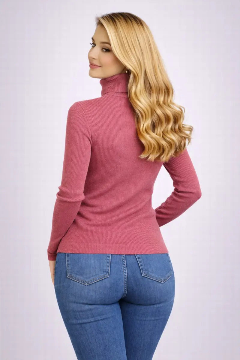 Blusa Cacharrel Feminina Tricô Lã Blusinha Gola Alta Rolê