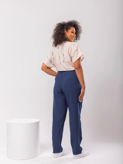 Calça Social Alfaiataria Cintura Alta Plus Size Feminina
