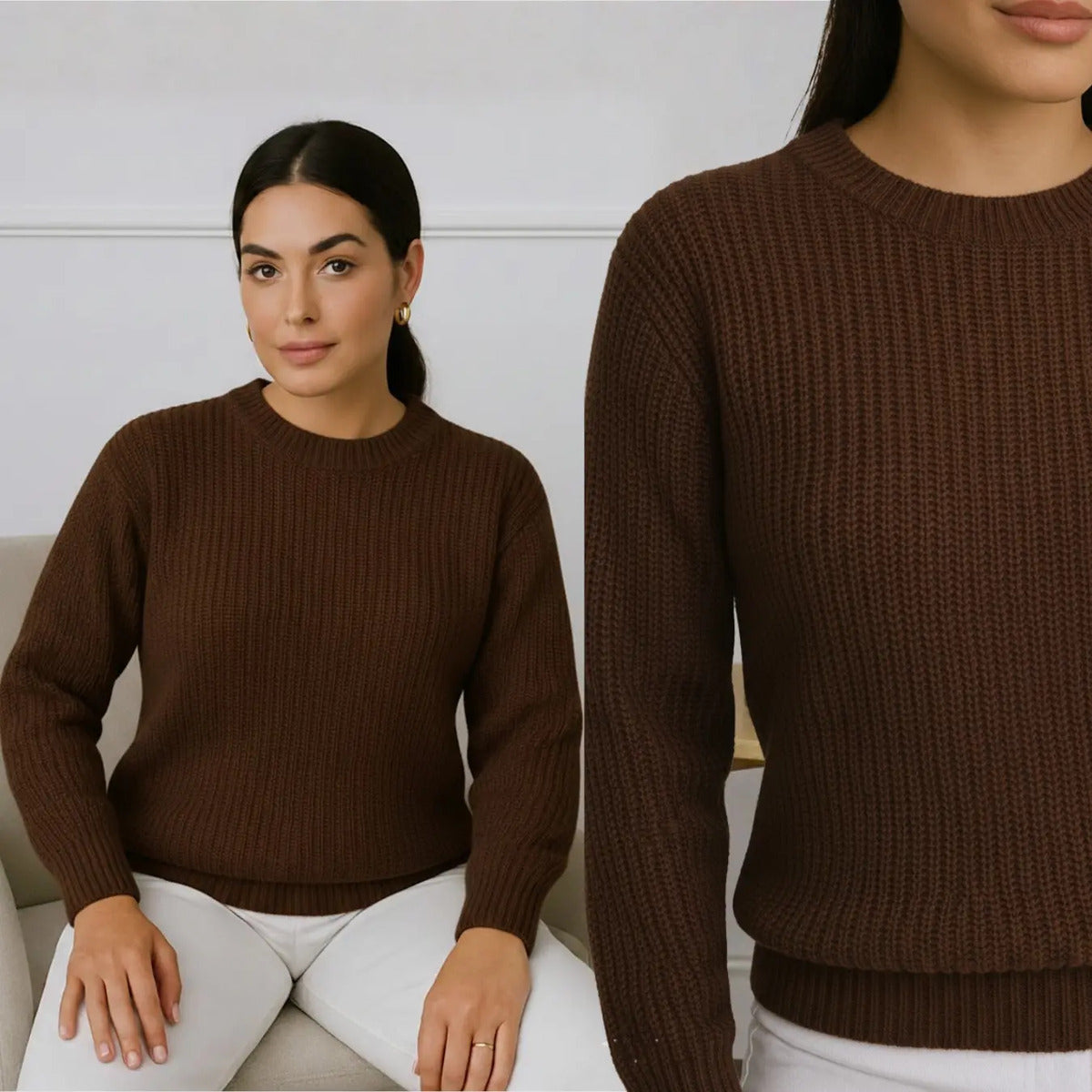 Suéter Blusa Manga Longa Max Cropped Frio Pullover Lã Trico