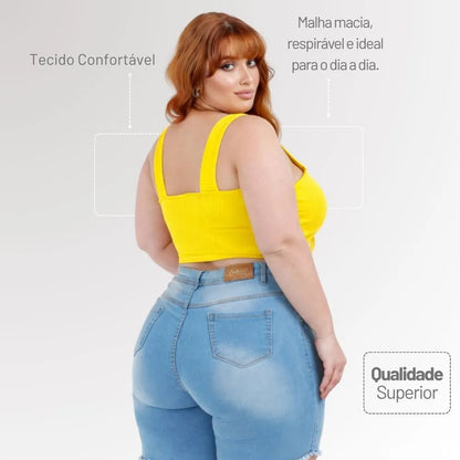 Top Plus Size Alça Larga Reforçado Feminino Modelador G4