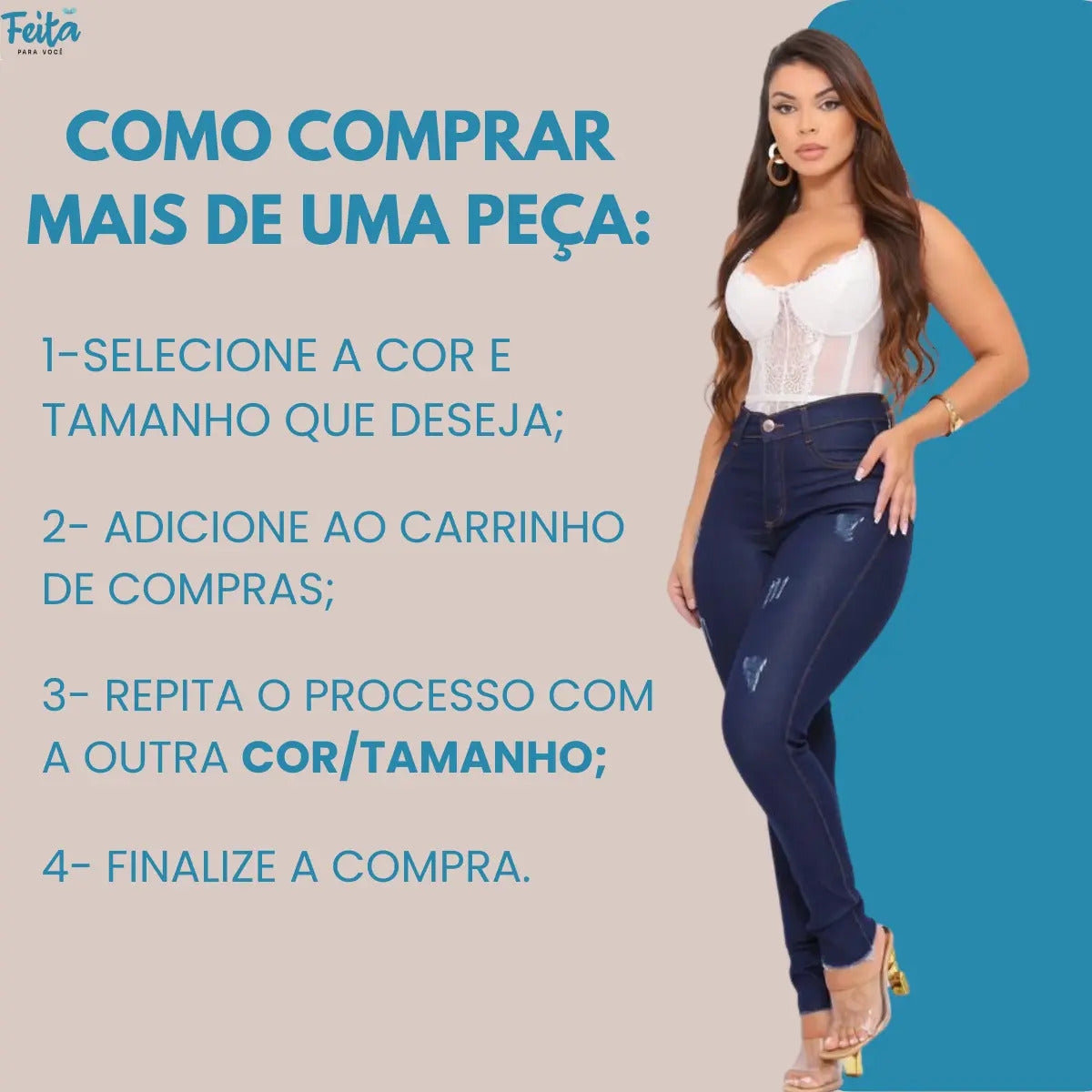 Calça Preta Jeans Feminina Com Elastano Cintura Alta Skinny