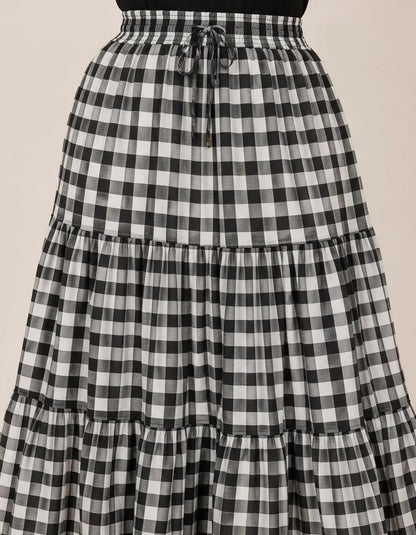 Saia Longa Com Babado Estica Bastante Veste 44 - 52 Elegante