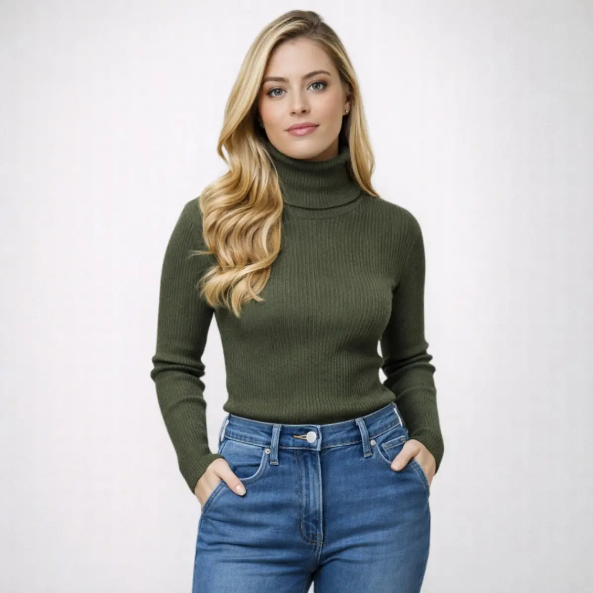 Blusa Cacharrel Feminina Tricô Lã Blusinha Gola Alta Rolê