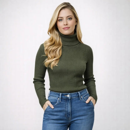 Blusa Cacharrel Feminina Tricô Lã Blusinha Gola Alta Rolê