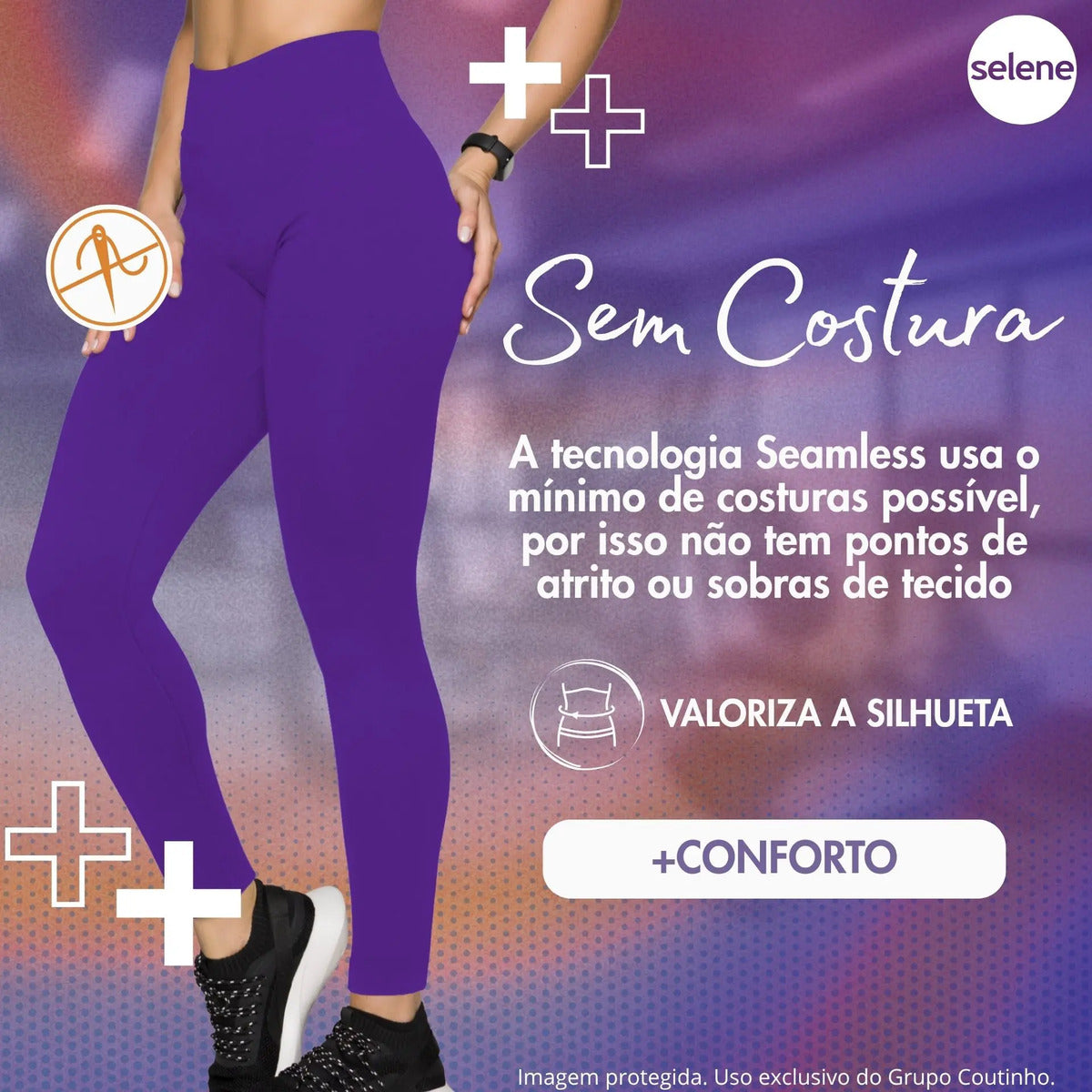 Calça Legging Zero Transparência Fitness Cintura Alta Selene