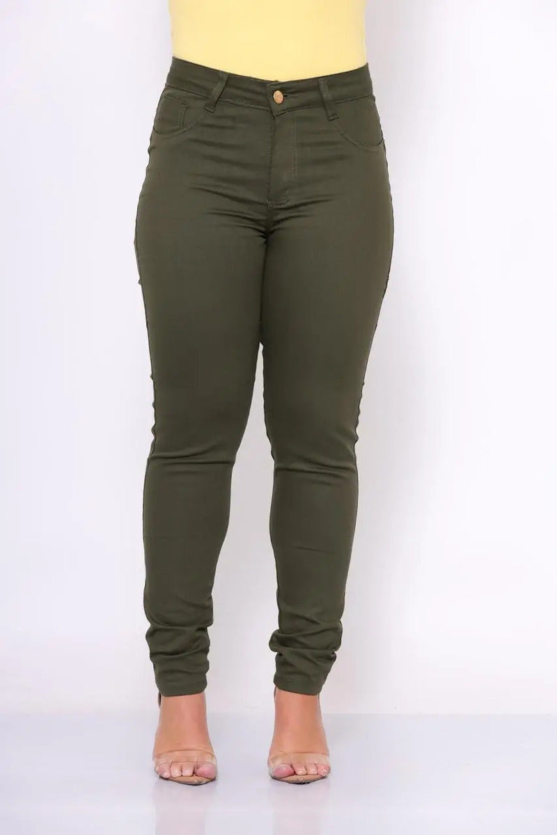 Calça Preta Jeans Feminina Com Elastano Cintura Alta Skinny