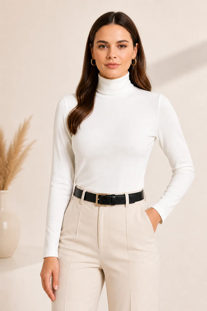 Blusa Cacharrel Feminina Inverno Gola Alta Viscolaycra Cores