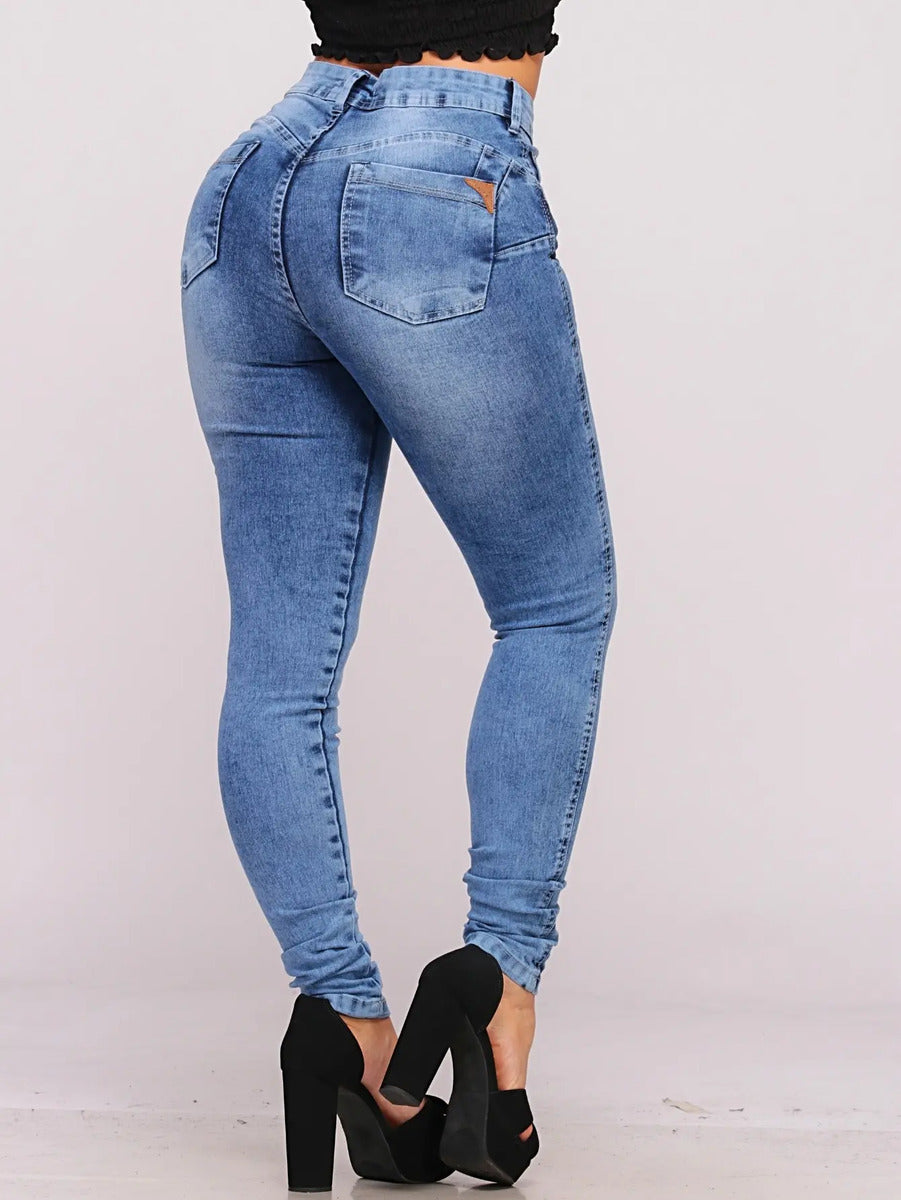 Calça Jeans Feminina Cós Alto Empina Bumbum Patria Brasil