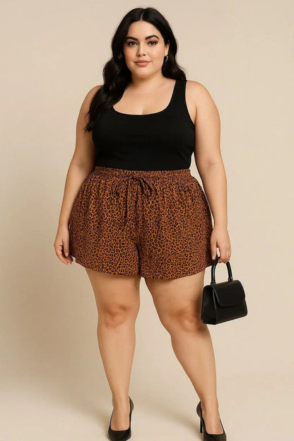 Shorts Plus Size Leve Feminino Cintura Alta