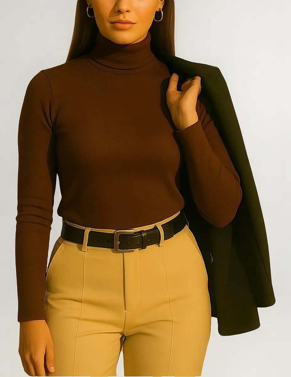 Blusa Cacharrel Feminina Inverno Gola Alta Viscolaycra Cores