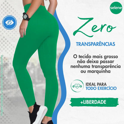 Calça Legging Zero Transparência Fitness Cintura Alta Selene