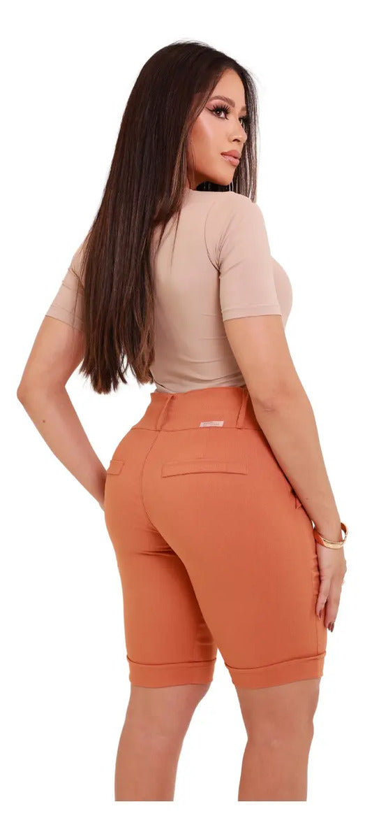 Bermuda Feminina Social - Ate O Joelho - Bengaline Lycra