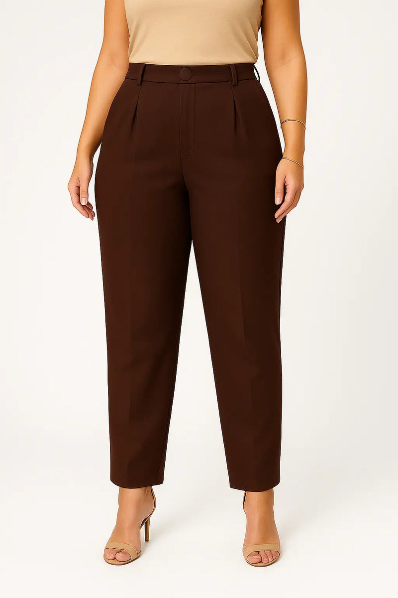 Calça Social Alfaiataria Cintura Alta Plus Size Feminina