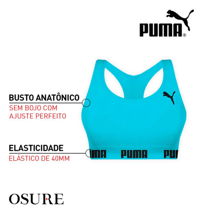 Top Puma Original Feminino Alta Sustentação Academia Fitness