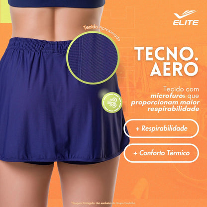 Short Feminino Academia Saia Fitness Corrida Poliamida Elite