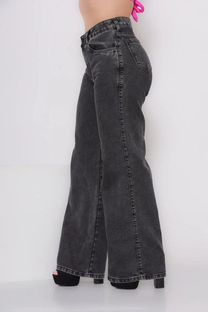 Calça Jeans Feminina Wide Leg Pantalona  100% Algodão