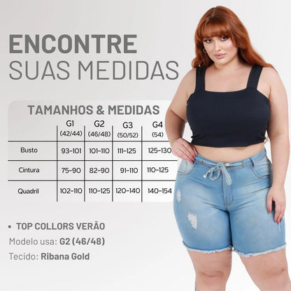 Top Plus Size Alça Larga Reforçado Feminino Modelador G4