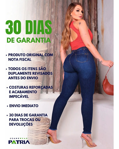 Calça Jeans Feminina Cós Alto Empina Bumbum Patria Brasil