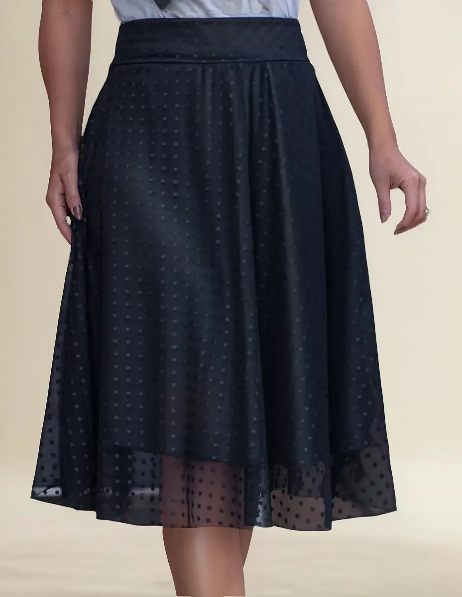 Saia Feminina Midi Godê De Tule Moda Evangélica Plus Size