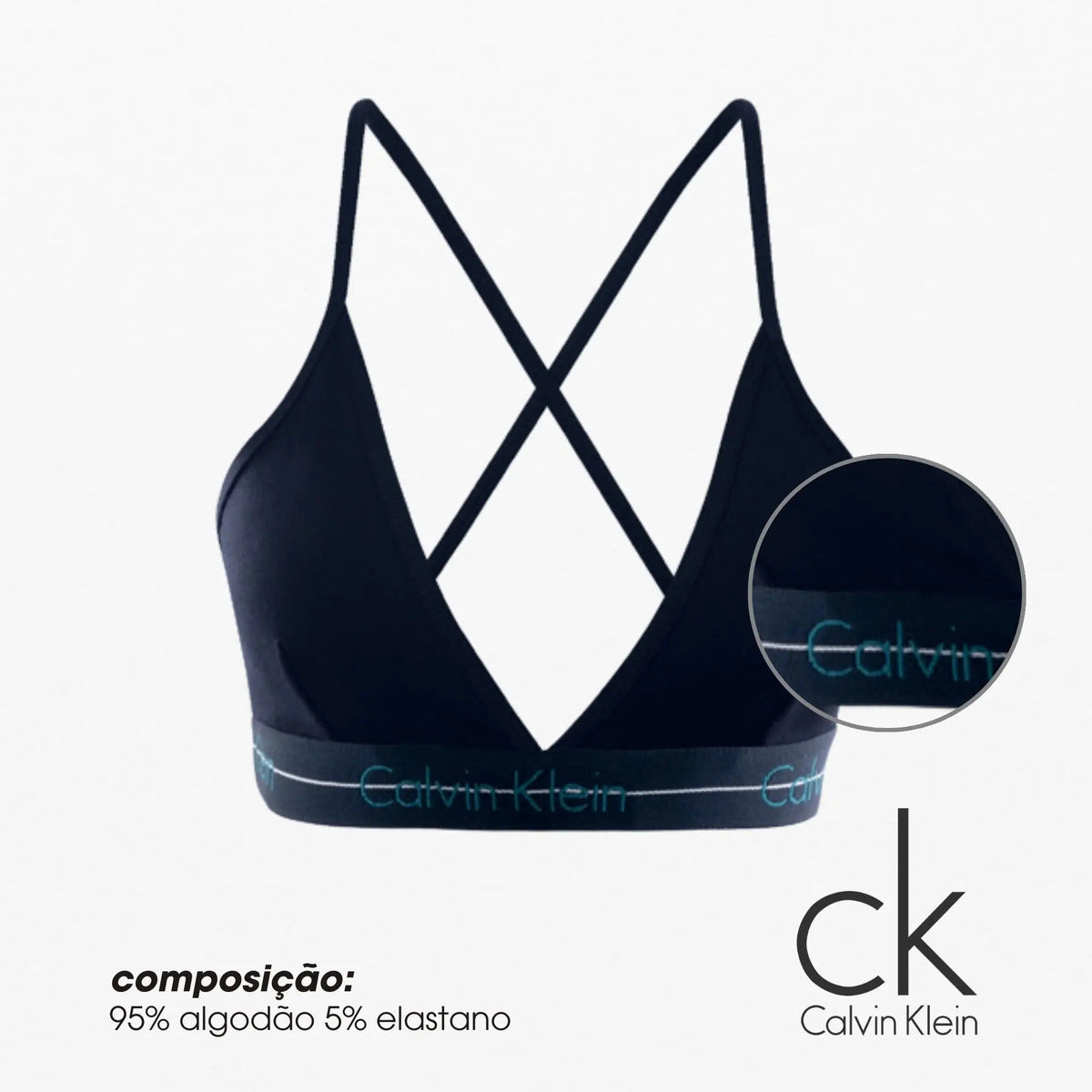 Top Nadador Calvin Klein Sem Bojo Cotton Algodão Feminino