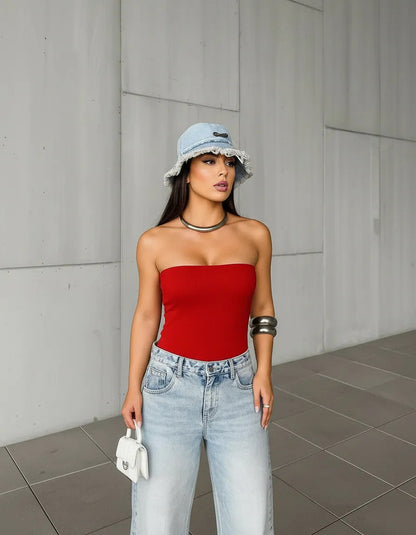 Tube Top Faixa Feminino Tubinho Forro Duplo Básico Suplex