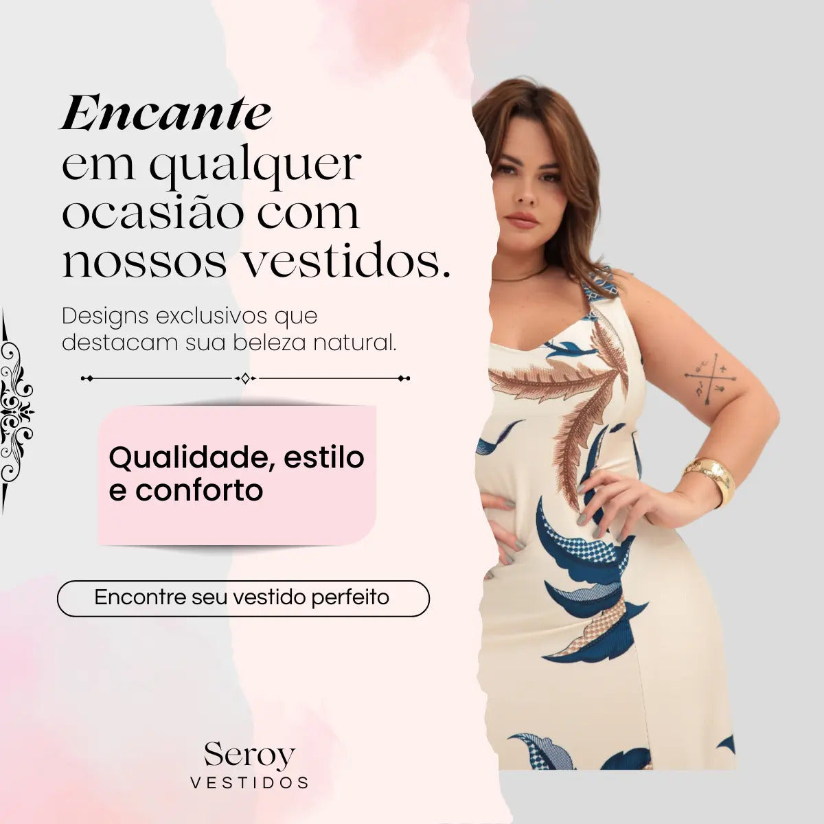 Vestido Longo Alça Plus Size Florido Estampado Soltinho