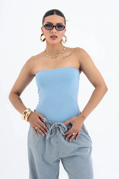 Top Tube Poliamida Forrada Tomara Que Caia Cropped Moda