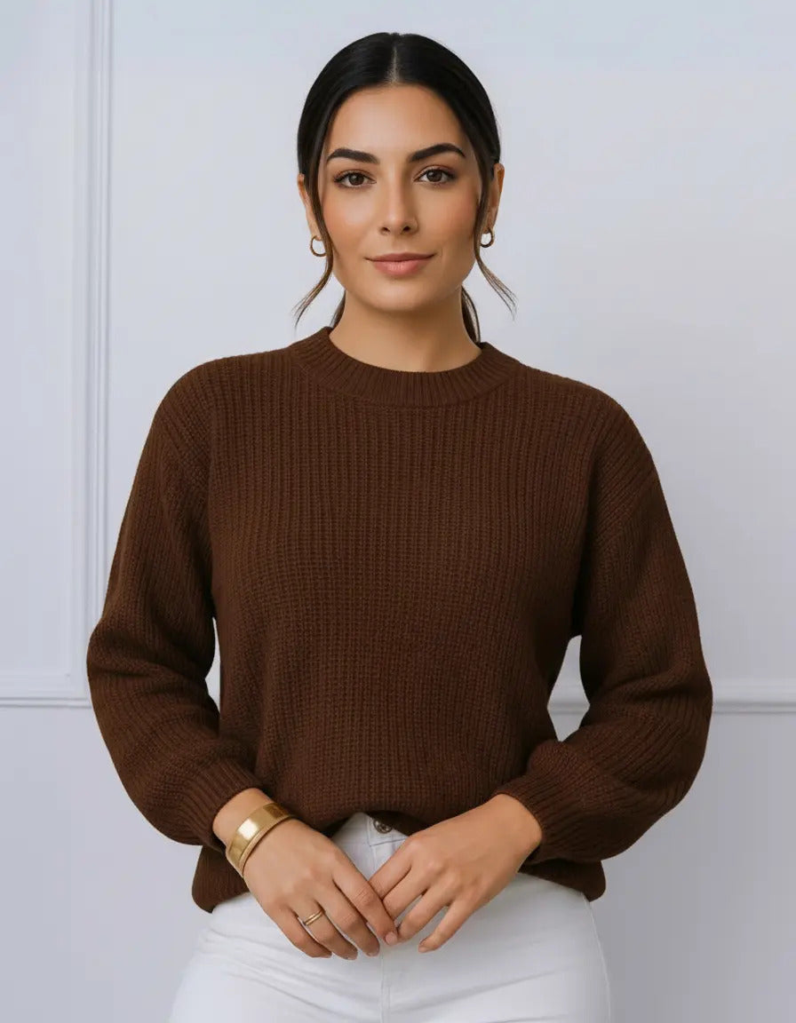 Suéter Blusa Manga Longa Max Cropped Frio Pullover Lã Trico