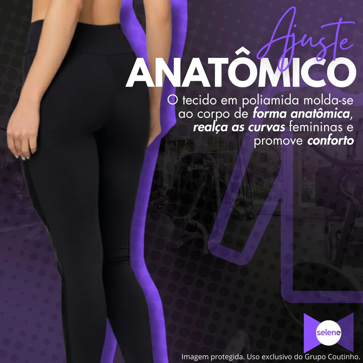 Calça Legging Zero Transparência Fitness Cintura Alta Selene