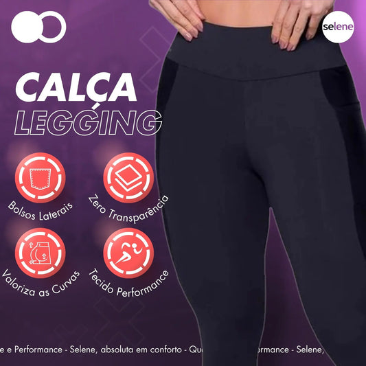 Legging Academia Bolso Cirrê Grossa Sem Transparência Selene