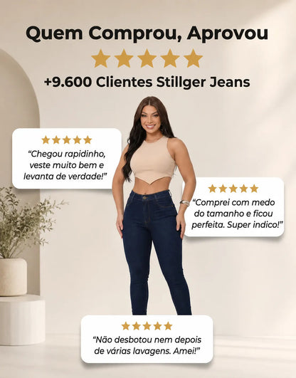 Calça Jeans Feminina Preta Skiny Cintura Alta Levanta Bumbum