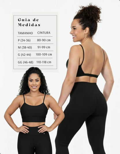 Top Fitness Academia Alça Fina Costa Aberta Feminino
