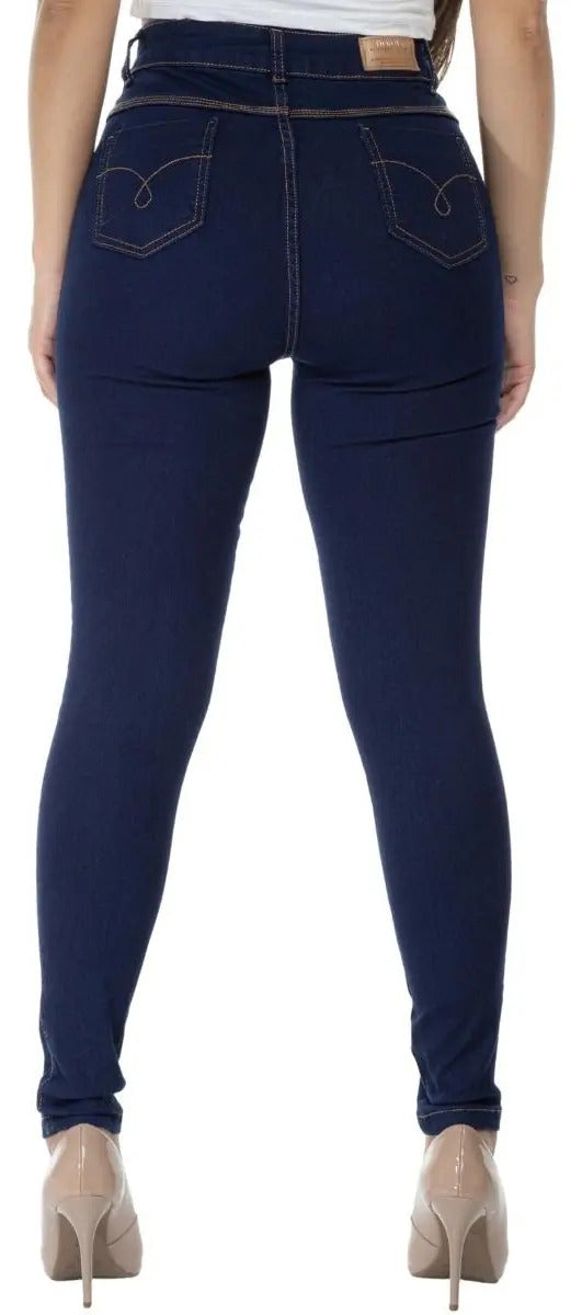 Calça Jeans Feminina Skinny Cintura Alta Levanta Bumbum