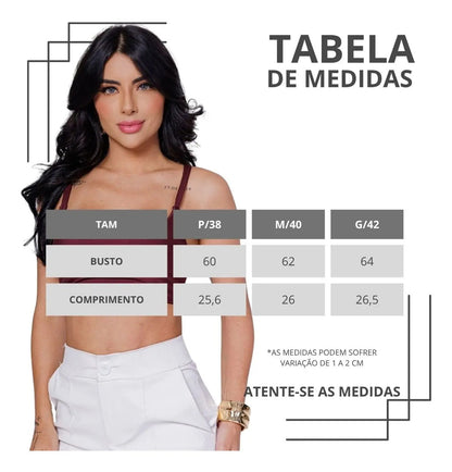 Top Cropped Feminino Alcinha Justo Liganet Fitness Academia