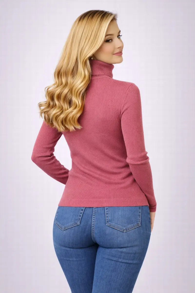 Blusa Cacharrel Feminina Tricô Lã Blusinha Gola Alta Rolê
